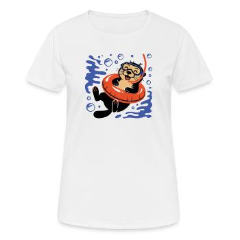 Lustiger Otter mit Taucherbrille - Frauen T-Shirt atmungsaktiv - Weiß - Vorne - AI Model Female 172 dark (172cm)