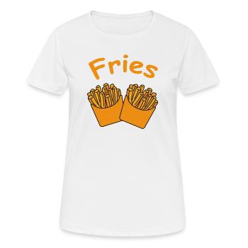 Fries Duo Cartoon YellowOrange - Women's Breathable T-Shirt - white - Front - AI Model Female 172 dark (172cm)