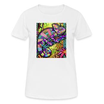 Chamäleon - Frauen T-Shirt atmungsaktiv - Weiß - Vorne - AI Model Female 172 dark (172cm)
