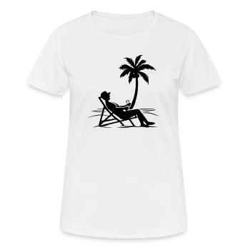 Sommer Relaxen Urlaub - Frauen T-Shirt atmungsaktiv - Weiß - Vorne - AI Model Female 172 dark (172cm)