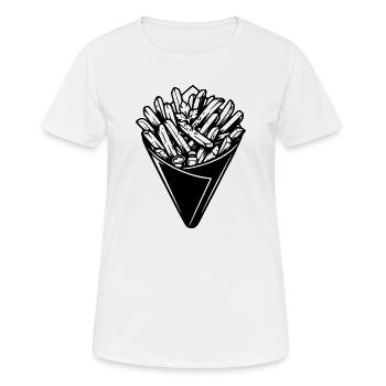 cornet_de_frites - Frauen T-Shirt atmungsaktiv - Weiß - Vorne - AI Model Female 172 dark (172cm)