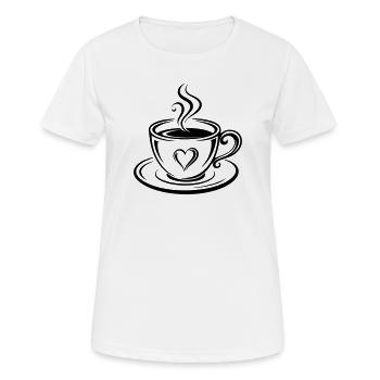 Kaffeetasse - Frauen T-Shirt atmungsaktiv - Weiß - Vorne - AI Model Female 172 dark (172cm)