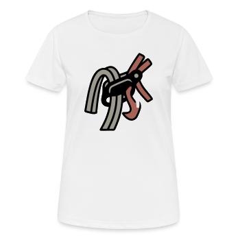Belay Device Climbing Carabiner Bouldering - Women's Breathable T-Shirt - white - Front - AI Model Female 172 dark (172cm)