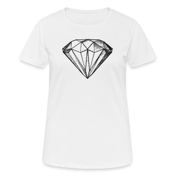 Diamond Gemstone Crystal Design - Illustration - Women's Breathable T-Shirt - white - Front - AI Model Female 172 dark (172cm)