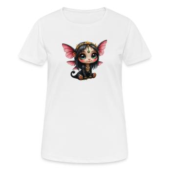 Chibi-Schmetterlingsfee mit Juwelen - Frauen T-Shirt atmungsaktiv - Weiß - Vorne - AI Model Female 172 dark (172cm)