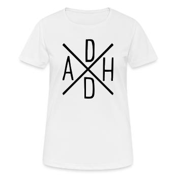 ADHS - Frauen T-Shirt atmungsaktiv - Weiß - Vorne - AI Model Female 172 dark (172cm)