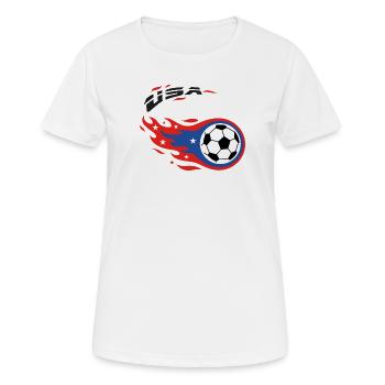 Maillot de fan de Football Soccer USA Fireball Comet - T-shirt respirant Femme - blanc - Devant - AI Model Female 172 dark (172cm)
