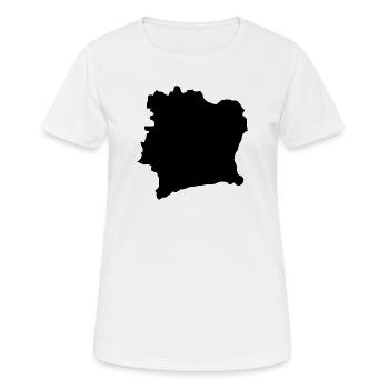Carte de la Côte d’Ivoire - T-shirt respirant Femme - blanc - Devant - AI Model Female 172 dark (172cm)