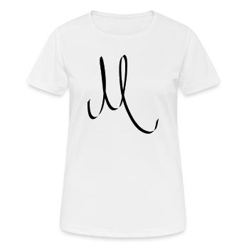 Lettre M - T-shirt respirant Femme - blanc - Devant - AI Model Female 172 dark (172cm)