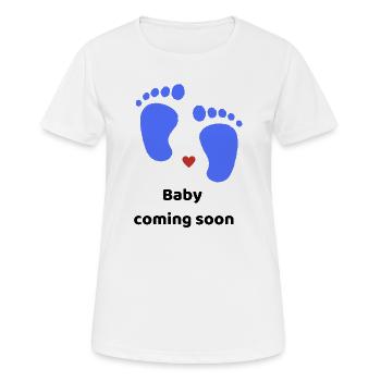 Baby coming soon | blue - Frauen T-Shirt atmungsaktiv - Weiß - Vorne - AI Model Female 172 dark (172cm)