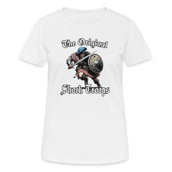Schottische Clan Krieger Motiv | Highland Charge  - Frauen T-Shirt atmungsaktiv - Weiß - Vorne - AI Model Female 172 dark (172cm)