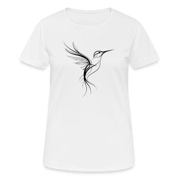 Spiritueller Kolibri Line Art - Frauen T-Shirt atmungsaktiv - Weiß - Vorne - AI Model Female 172 dark (172cm)