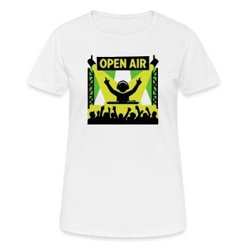 Open Air Festival DJ Bühne Techno Party - Frauen T-Shirt atmungsaktiv - Weiß - Vorne - AI Model Female 172 dark (172cm)