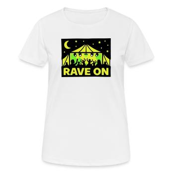 Rave On Festival Tent Techno Party Crew - T-shirt respirant Femme - blanc - Devant - AI Model Female 172 dark (172cm)