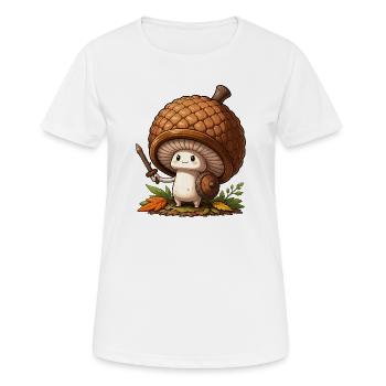 Waldpilz Krieger - Frauen T-Shirt atmungsaktiv - Weiß - Vorne - AI Model Female 172 dark (172cm)