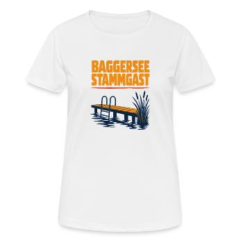 Baggersee Stammgast Retro Quarry Lake Germany - Frauen T-Shirt atmungsaktiv - Weiß - Vorne - AI Model Female 172 dark (172cm)