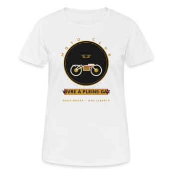 MotoClub Liberté Plein Gaz - T-shirt respirant Femme - blanc - Devant - AI Model Female 172 dark (172cm)