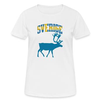 Sweden Moose Retro-Logo - Frauen T-Shirt atmungsaktiv - Weiß - Vorne - AI Model Female 172 dark (172cm)