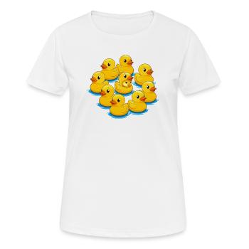 Rudel Gummienten am Wasser - Frauen T-Shirt atmungsaktiv - Weiß - Vorne - AI Model Female 172 dark (172cm)