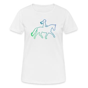 Geschenkidee für die Pferde-Fanin mit Springreiten - Frauen T-Shirt atmungsaktiv - Weiß - Vorne - AI Model Female 172 dark (172cm)