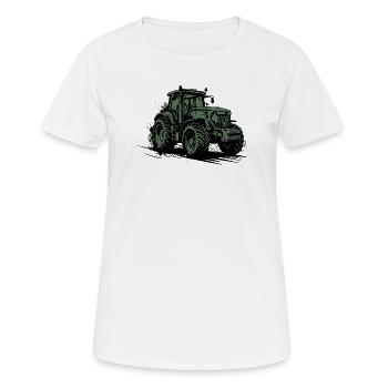 Traktor – Farmer Green Landwirtschaftstraktor - Frauen T-Shirt atmungsaktiv - Weiß - Vorne - AI Model Female 172 dark (172cm)