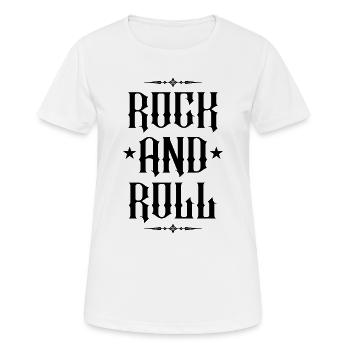 Rock'n'Roll-Gotik-Typografie-Design - Frauen T-Shirt atmungsaktiv - Weiß - Vorne - AI Model Female 172 dark (172cm)