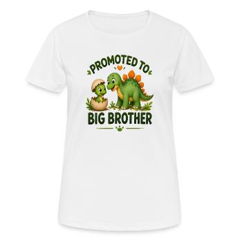 Befördert zum Big Brother Dinosaurier | Süße Dino Sibli - Frauen T-Shirt atmungsaktiv - Weiß - Vorne - AI Model Female 172 dark (172cm)