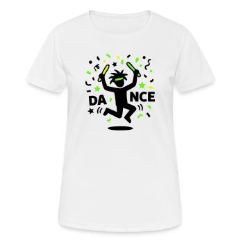 Tanzendes Strichmännchen Rave 90s Techno Party - Frauen T-Shirt atmungsaktiv - Weiß - Vorne - AI Model Female 172 dark (172cm)