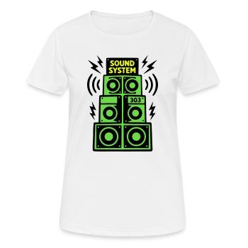 Sound System Speaker Techno Festival DJ - T-shirt respirant Femme - blanc - Devant - AI Model Female 172 dark (172cm)