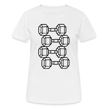 Hanteln Symbol Gewichte Training - Frauen T-Shirt atmungsaktiv - Weiß - Vorne - AI Model Female 172 dark (172cm)