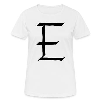 E-Buchstabe - Frauen T-Shirt atmungsaktiv - Weiß - Vorne - AI Model Female 172 dark (172cm)