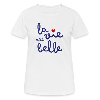 Life is good - Women's Breathable T-Shirt - white - Front - AI Model Female 172 dark (172cm)