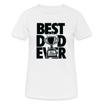 Champion du Trophée du Meilleur Papa de tous les temps - T-shirt respirant Femme - blanc - Devant - AI Model Female 172 dark (172cm)