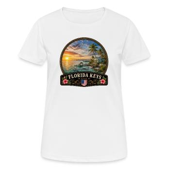 Florida Keys USA Urlaub Atlantik Meer - Frauen T-Shirt atmungsaktiv - Weiß - Vorne - AI Model Female 172 dark (172cm)