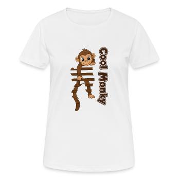 Monkey Swing Cartoon an Bars - Frauen T-Shirt atmungsaktiv - Weiß - Vorne - AI Model Female 172 dark (172cm)