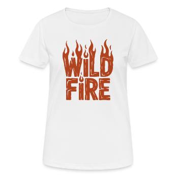 Wild Fire Flammen-Design - Frauen T-Shirt atmungsaktiv - Weiß - Vorne - AI Model Female 172 dark (172cm)