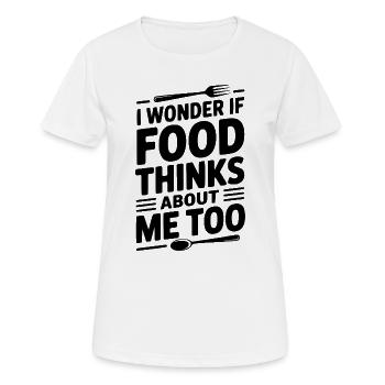 I Wonder If Food Thinks About Me Too - Women's Breathable T-Shirt - white - Front - AI Model Female 172 dark (172cm)