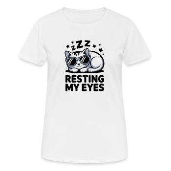 Reposer mes yeux, chat endormi - T-shirt respirant Femme - blanc - Devant - AI Model Female 172 dark (172cm)