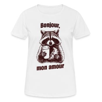 Bonjour mon amour - Frauen T-Shirt atmungsaktiv - Weiß - Vorne - AI Model Female 172 dark (172cm)