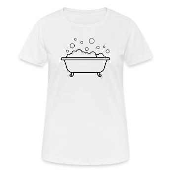 Baignoire avec des bulles - T-shirt respirant Femme - blanc - Devant - AI Model Female 172 dark (172cm)