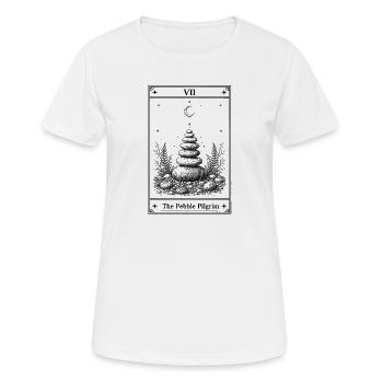 Le Pèlerin de Galelets | Nature des cartes de tarot - T-shirt respirant Femme - blanc - Devant - AI Model Female 172 dark (172cm)