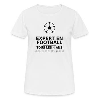 Expert en Football Tous les 4 Ans - T-shirt respirant Femme - blanc - Devant - AI Model Female 172 dark (172cm)