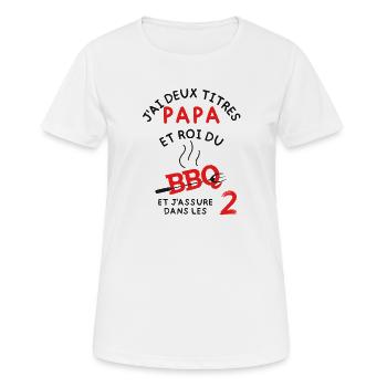 Papa BBQ Roi Du Grill 2 - T-shirt respirant Femme - blanc - Devant - AI Model Female 172 dark (172cm)
