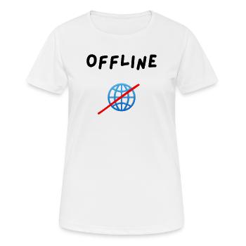 Offline - Frauen T-Shirt atmungsaktiv - Weiß - Vorne - AI Model Female 172 dark (172cm)