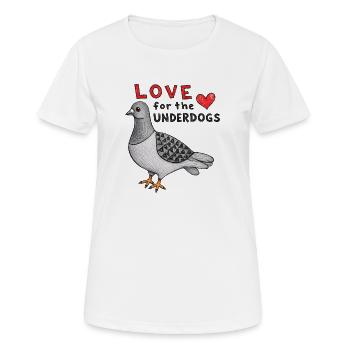 Liebe zu den Underdogs Taube - Frauen T-Shirt atmungsaktiv - Weiß - Vorne - AI Model Female 172 dark (172cm)