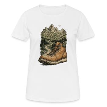 Randonnée - Aventure en plein air - T-shirt respirant Femme - blanc - Devant - AI Model Female 172 dark (172cm)