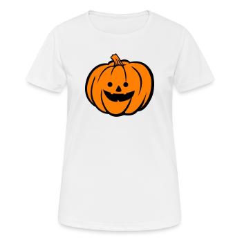 Grusel Kürbis Halloween Motiv - Frauen T-Shirt atmungsaktiv - Weiß - Vorne - AI Model Female 172 dark (172cm)