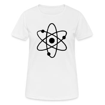 Atom - Frauen T-Shirt atmungsaktiv - Weiß - Vorne - AI Model Female 172 dark (172cm)
