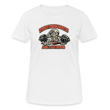 Everything Hurts Skeleton Lift - Frauen T-Shirt atmungsaktiv - Weiß - Vorne - AI Model Female 172 dark (172cm)