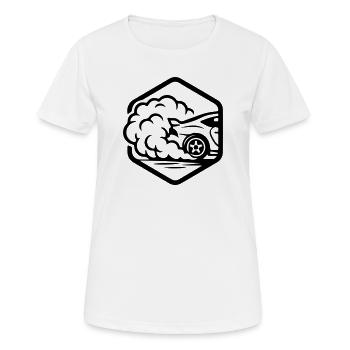 Auto Gas Speed - Frauen T-Shirt atmungsaktiv - Weiß - Vorne - AI Model Female 172 dark (172cm)